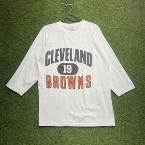 Vintage Logo 7 Cleveland Browns Shirt Mens Large V Neck Single Stitch USA Made